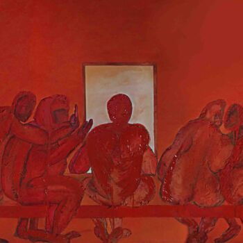 Ζωγραφική με τίτλο "LSD RED" από Agatino Raciti, Αυθεντικά έργα τέχνης, Λάδι