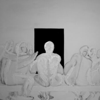Malerei mit dem Titel "LSD WHITE" von Agatino Raciti, Original-Kunstwerk, Öl