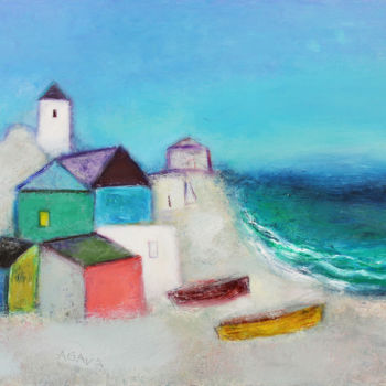 Painting titled "Fisherman's house" by Igor Agava, Original Artwork, Acrylic