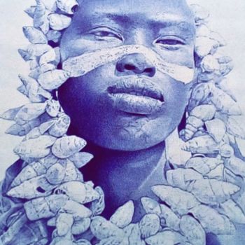 Drawing titled "Snail boy" by Oryiman Agbaka, Original Artwork, Ballpoint pen