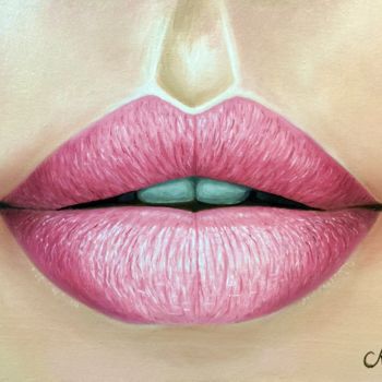 Pittura intitolato "Lips" da Alexandre George, Opera d'arte originale, Olio