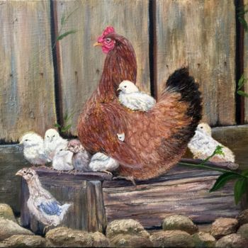 Painting titled "The free-range chic…" by Alexandre George, Original Artwork, Oil