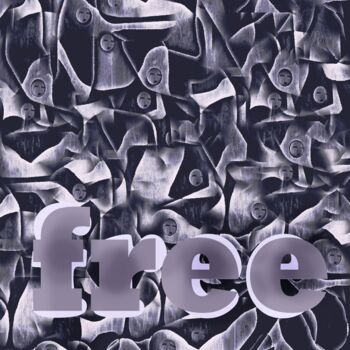 Digitale Kunst mit dem Titel "Free." von Ageliki Baka, Original-Kunstwerk, Digitale Malerei Auf Keilrahmen aus Holz montiert