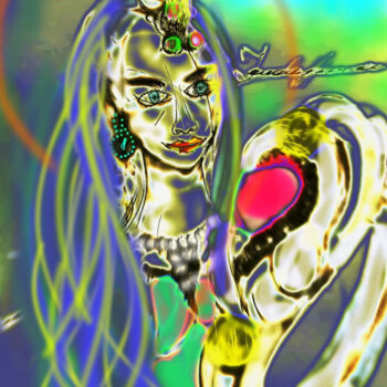 Digital Arts titled "Heimiti Peeters" by Ageykinjewelry  It"S  Good Brand 17", Original Artwork, Digital Painting