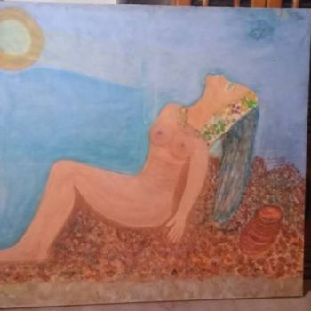 Painting titled "Somon Mermaid" by Iuliana Predescu, Original Artwork, Oil