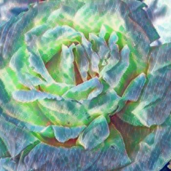 Arte digital titulada "rose lumiére bleu" por Agl, Obra de arte original