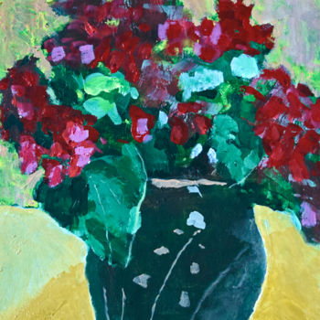 Peinture intitulée "pot plant" par Terri, Œuvre d'art originale, Acrylique