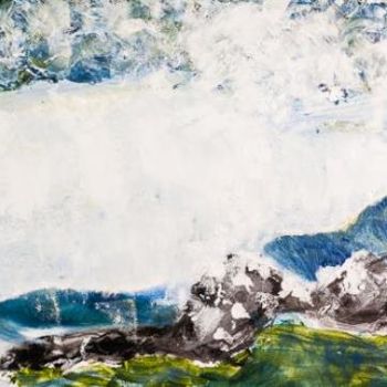 Peinture intitulée "Big Wave" par Terri, Œuvre d'art originale, Huile