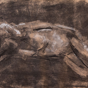 Drawing titled "reclining nude" by Terri, Original Artwork, Other