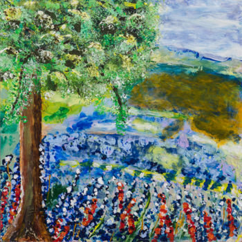 Painting titled "lavendar fields" by Terri, Original Artwork, Acrylic