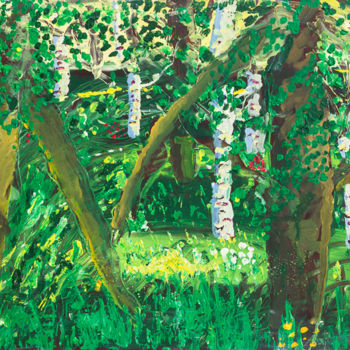 Painting titled "summer woods" by Terri, Original Artwork, Oil