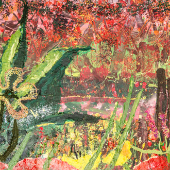 Peinture intitulée "Lace jungle" par Terri, Œuvre d'art originale, Acrylique