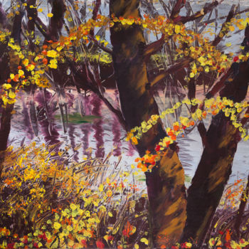 Schilderij getiteld "autumn walk" door Terri, Origineel Kunstwerk