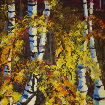 Peinture intitulée "labernam trees" par Terri, Œuvre d'art originale, Acrylique