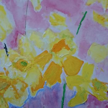 Schilderij getiteld "daffodils" door Terri, Origineel Kunstwerk