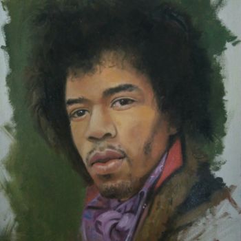 Painting titled "Hendrix" by Agnelo Andrade, Original Artwork, Oil