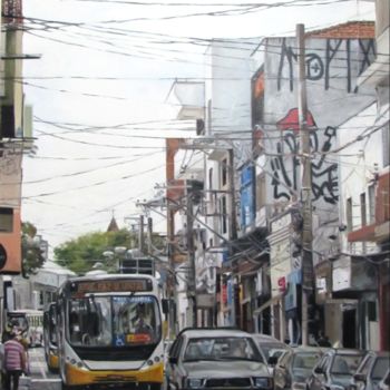 Painting titled "rua-jose-bonifacio-…" by Agnelo Andrade, Original Artwork