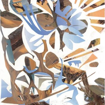 Colagens intitulada "WALKING TREE" por Agnès Adamowicz, Obras de arte originais, Colagens