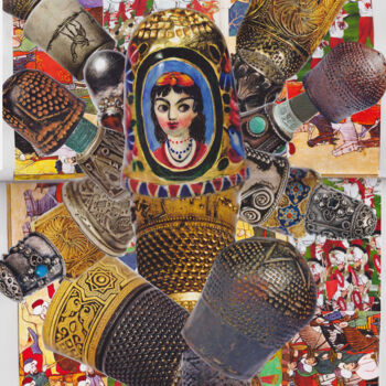 Collages intitolato "KOSMONAUT" da Agnès Adamowicz, Opera d'arte originale, Collages
