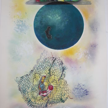Malerei mit dem Titel "Fausse capture" von Agnès Bollé (AGNES), Original-Kunstwerk, Gouache