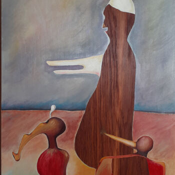 Картина под названием "Déambulation" - Agnès Bollé (AGNES), Подлинное произведение искусства, Масло