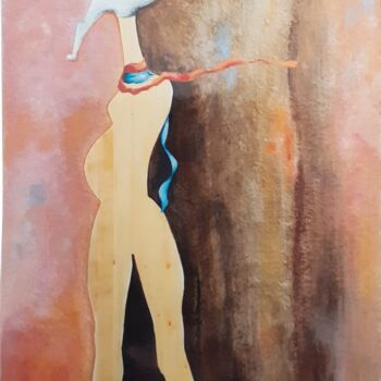 Peinture intitulée "Le personnage, La C…" par Agnès Bollé (AGNES), Œuvre d'art originale, Huile