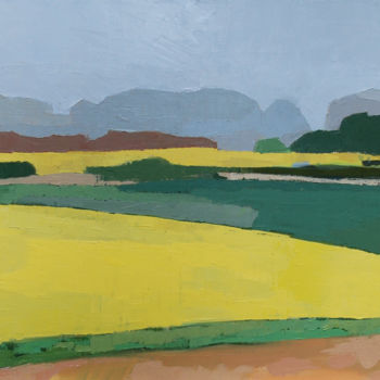 Peinture intitulée "La plaine de Versai…" par Agnès Cellérier, Œuvre d'art originale, Huile Monté sur Châssis en bois