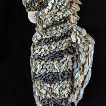 Скульптура под названием "cacatoes" - Agnès Couret, Подлинное произведение искусства, Мозаика Установлен на Деревянная рама…