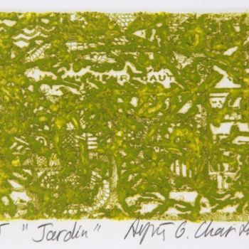 Printmaking titled "Jardin" by Agnes Gauthier-Chartrette, Original Artwork, Etching