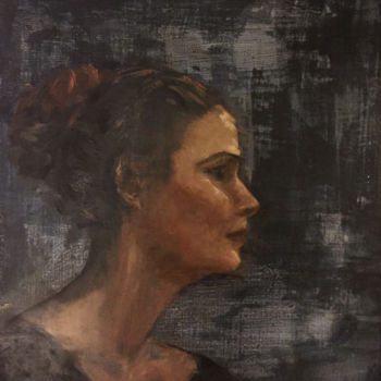 Painting titled "Jeune Soprano" by Agnès Giudicelli, Original Artwork, Oil