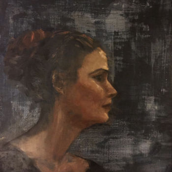 Schilderij getiteld "Jeune Soprano" door Agnès Giudicelli, Origineel Kunstwerk, Olie