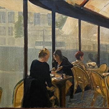 Painting titled "Montparnasse 2" by Agnès Giudicelli, Original Artwork, Oil