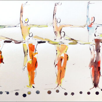 Peinture intitulée "Legato" par Agnès Grégis (Au pinceau dansant), Œuvre d'art originale, Aquarelle