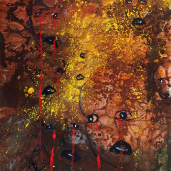Pittura intitolato "larmes de sang 11" da Agnes Guyon (ag seraphin), Opera d'arte originale, Acrilico