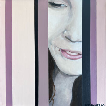 Painting titled "innocence" by Agnès Monnet, Original Artwork, Acrylic Mounted on Wood Stretcher frame