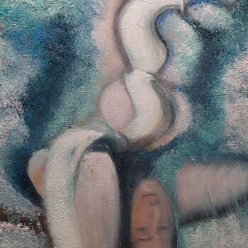 제목이 "La femme fontaine"인 미술작품 Agnes Rolin로, 원작, 아크릴 나무 들것 프레임에 장착됨