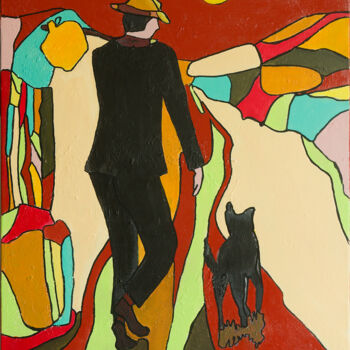 Painting titled "vagabondage 1" by Agnes Rolin, Original Artwork, Acrylic