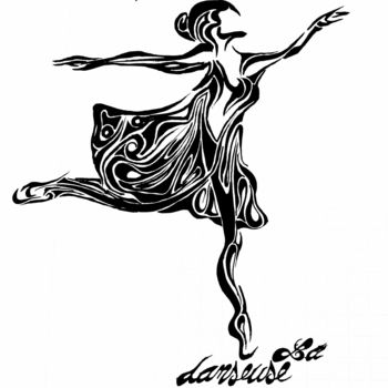 「la danseuse」というタイトルの描画 Agnès Séauveによって, オリジナルのアートワーク