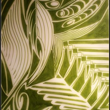 Disegno intitolato "abstract'#2" da Agnès Séauve, Opera d'arte originale, Pennarello