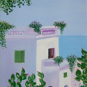 Peinture intitulée "Ici en Grèce" par Agnès Velten Deiber, Œuvre d'art originale