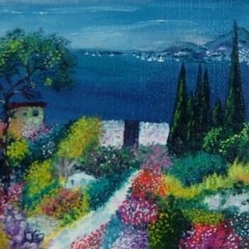 Painting titled "Jardin" by Agnès Velten Deiber, Original Artwork