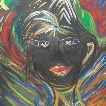 Painting titled "Magicienne" by Agnés Barraud (AgnéS), Original Artwork, Acrylic