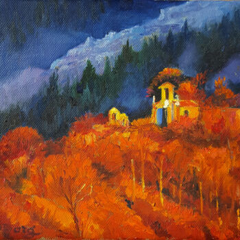 Painting titled "Automne" by Agnès Borg-Burglen, Original Artwork, Oil