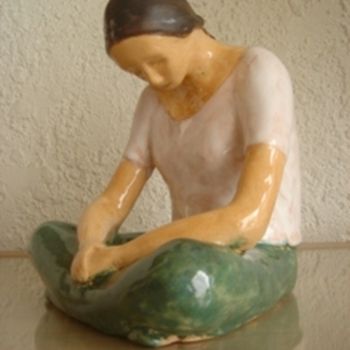 Skulptur mit dem Titel "méditation" von Agnes Corre, Original-Kunstwerk