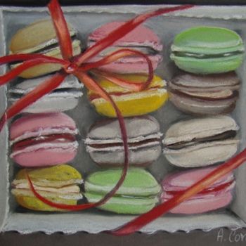 Disegno intitolato "Macarons" da Agnes Corre, Opera d'arte originale