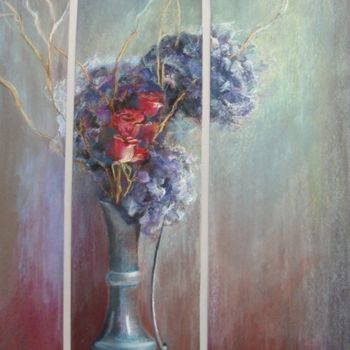 "Hortensias et roses" başlıklı Tablo Agnes Corre tarafından, Orijinal sanat, Petrol