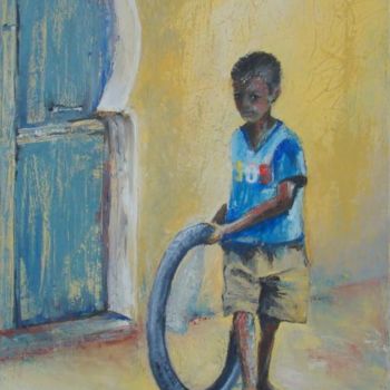 Painting titled "JEU D'ENFANT" by Agnes Corre, Original Artwork