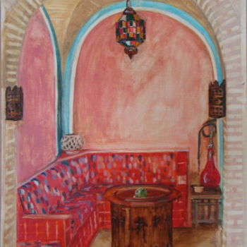 Painting titled "Patio arabe" by Agnes Corre, Original Artwork