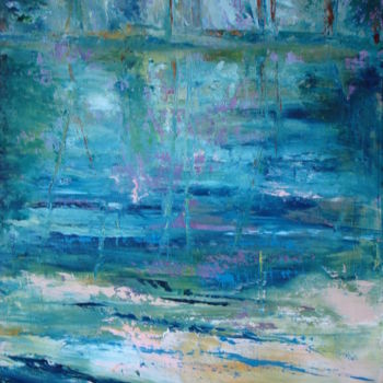 Painting titled "REFLETS D'EAU" by Agnes Corre, Original Artwork