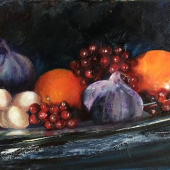 Картина под названием "fruits-red.jpg" - Agnes Corre, Подлинное произведение искусства, Масло